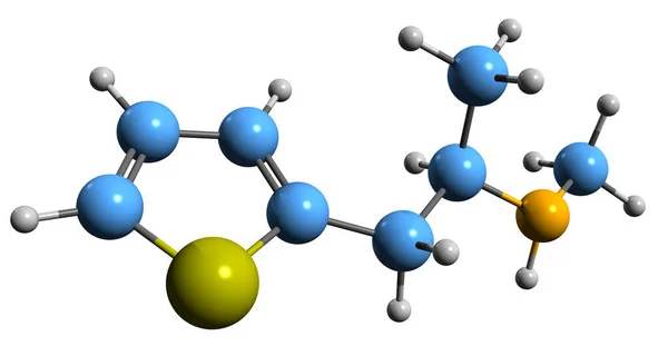 Image Methiopropamine Skeletal Formula Molecular Chemical Structure Recreational Stimulant Isolated — Stock fotografie