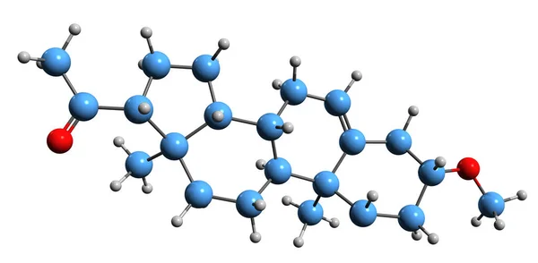 Image Methoxypregnenolone Skeletal Formula Molecular Chemical Structure Synthetic Neuroactive Steroid — Fotografia de Stock