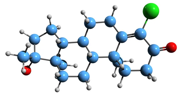 Image Methylclostebol Skeletal Formula Molecular Chemical Structure Designer Teroid Chloromethyltestosterone — Stock fotografie