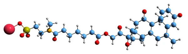 Image Methylprednisolone Suleptanate Skeletal Formula Molecular Chemical Structure Synthetic Glucocorticoid —  Fotos de Stock