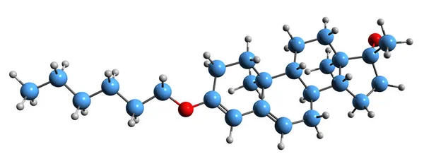 Image Methyltestosterone Hexyl Ether Skeletal Formula Molecular Chemical Structure Synthetic — Fotografia de Stock