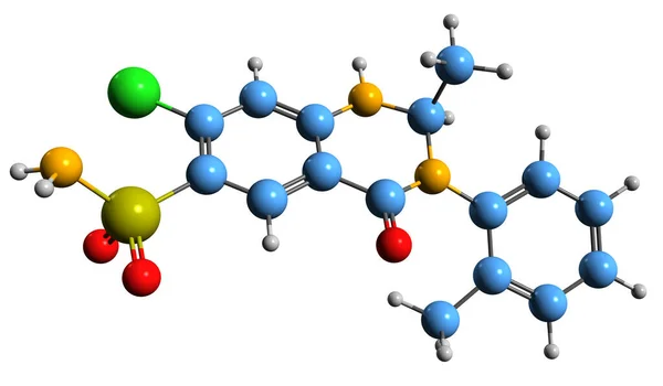 Image Metolazone Skeletal Formula Molecular Chemical Structure Thiazide Diuretic Isolated — Stockfoto