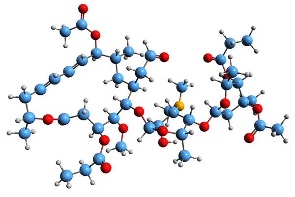 Image Miocamycin Skeletal Formula Molecular Chemical Structure Macrolide Antibiotic Isolated — Stok fotoğraf