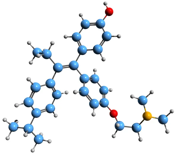 Image Miproxifene Skeletal Formula Molecular Chemical Structure Nonsteroidal Selective Estrogen — Stockfoto