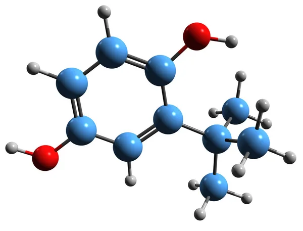 Зображення Скелетної Формули Треті Бутилгідрохінона Молекулярна Хімічна Структура Синтетичної Ароматичної — стокове фото