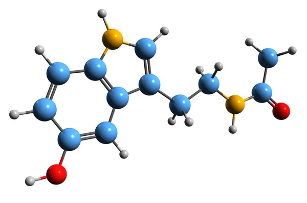 Image Acetylserotonin Skeletal Formula Molecular Chemical Structure Melatonin Precursor Isolated — Stock Photo, Image