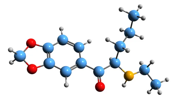 Image Ethylpentylone Skeletal Formula Molecular Chemical Structure Substituted Cathinone Stimulant — Stockfoto