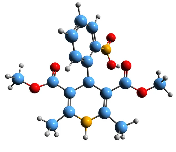 Image Nifedipine Skeletal Formula Molecular Chemical Structure Calcium Channel Blocker — Stock Fotó