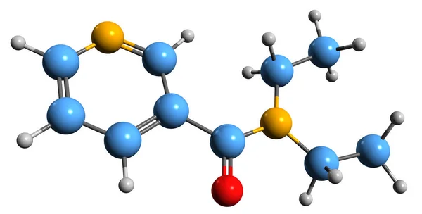 Image Nikethamide Skeletal Formula Molecular Chemical Structure Stimulant Nicotinic Acid — Fotografia de Stock