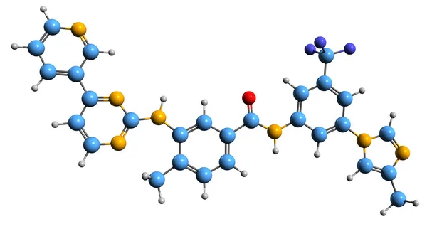 Image Nilotinib Skeletal Formula Molecular Chemical Structure Anticancer Medication Isolated — Foto de Stock