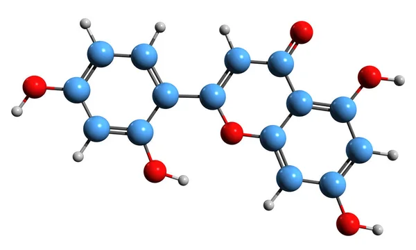 Image Norartocarpetin Skeletal Formula Molecular Chemical Structure Flavone Isolated White — Fotografia de Stock