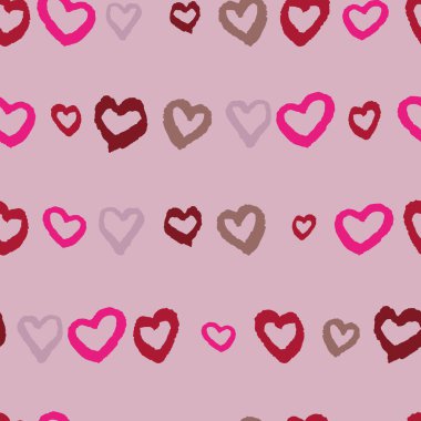 Vektör Açık Pembe Kalpler Lineer arkaplan deseni