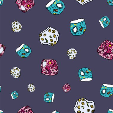 Vektör Mavi Bebek Bezi Bezleri kusursuz arka plan deseni. Yüzey deseni tasarımı