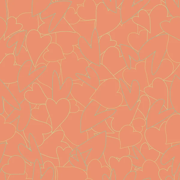 Vector Orange Love Hearts pour tout le monde motif d'arrière-plan — Image vectorielle