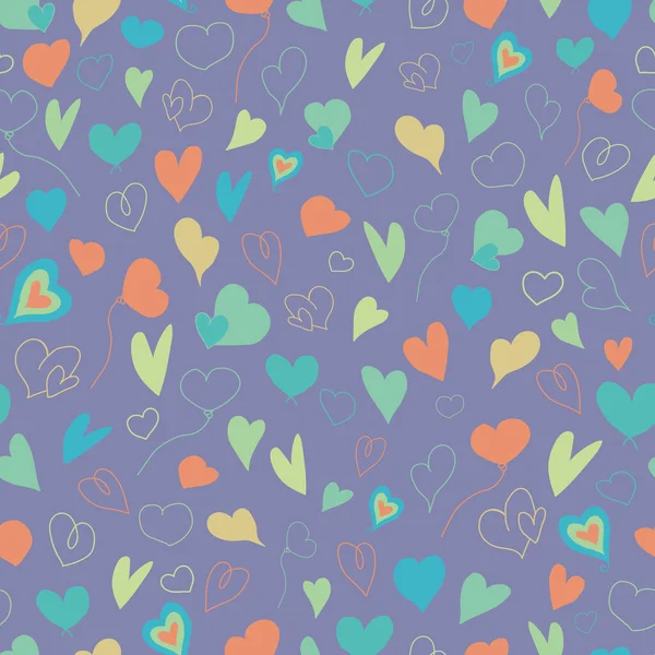 Vector Purple Rainbow Love Hearts fundo padrão Gráficos De Vetores