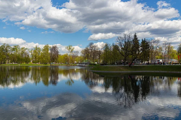 Moscow Russia May 2021 Beautiful Ostankino Park Moscow Spring Pond Stock Image