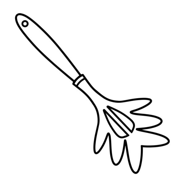 Spaghetti Spoon Vector Icon Hand Drawn Kitchen Pasta Making Tool — Stock Vector