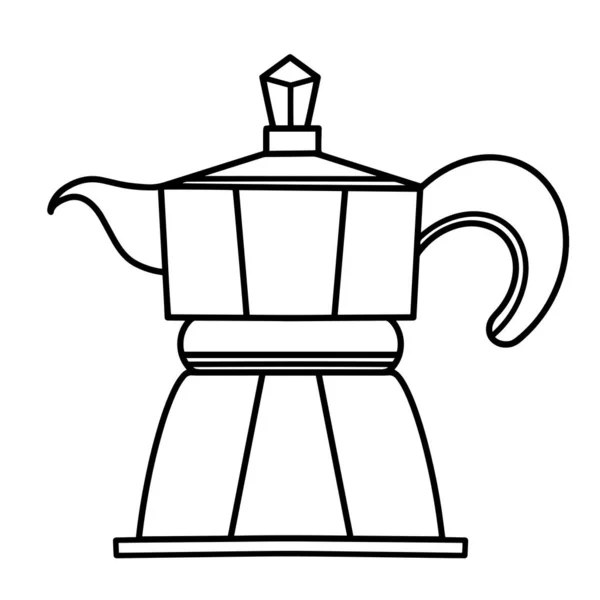 Geyser Coffee Maker Vector Icon Hand Drawn Illustration Isolated White — Vettoriale Stock