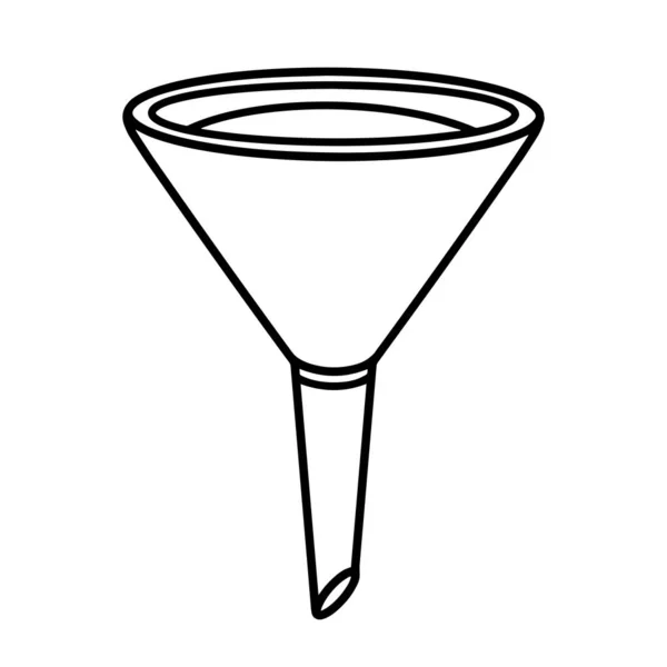 Kitchen Funnel Vector Icon Hand Drawn Illustration Isolated White Backdrop —  Vetores de Stock