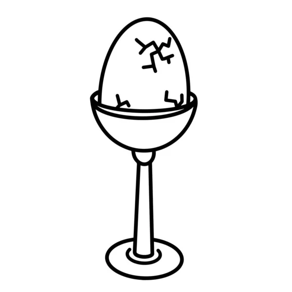 Uovo Sodo Icona Vettore Stand Illustrazione Disegnata Mano Isolata Sfondo — Vettoriale Stock