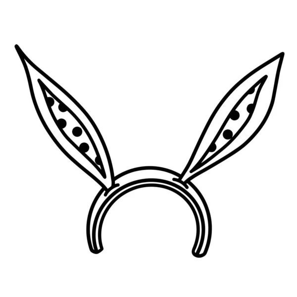 Čelní Páska Ikonou Vektoru Králičích Uší Ručně Kreslené Ilustrace Izolované — Stockový vektor