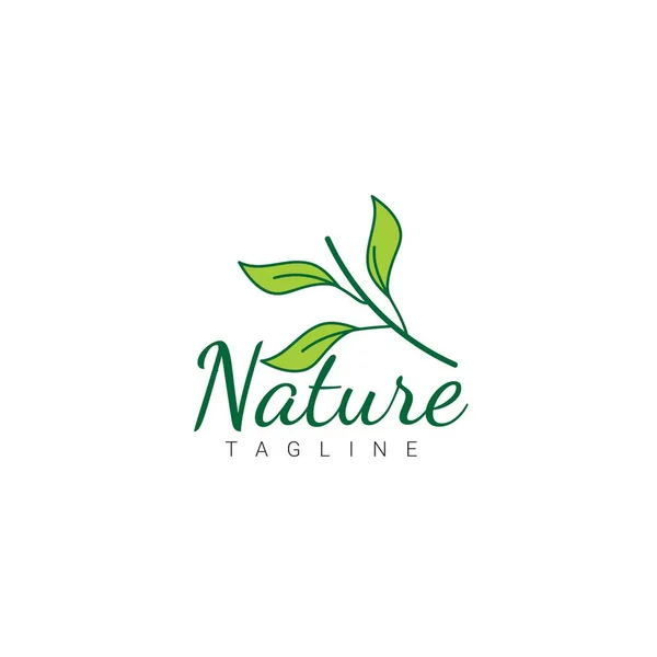 Zelený Strom List Přírodního Prvku Vektorové Logo — Stockový vektor