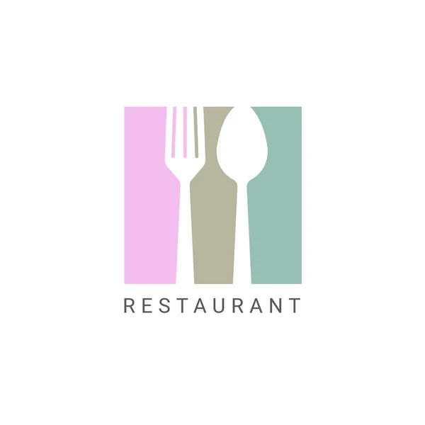 Besteck Restaurant Logo Design Vorhanden Vorlage Logo — Stockvektor