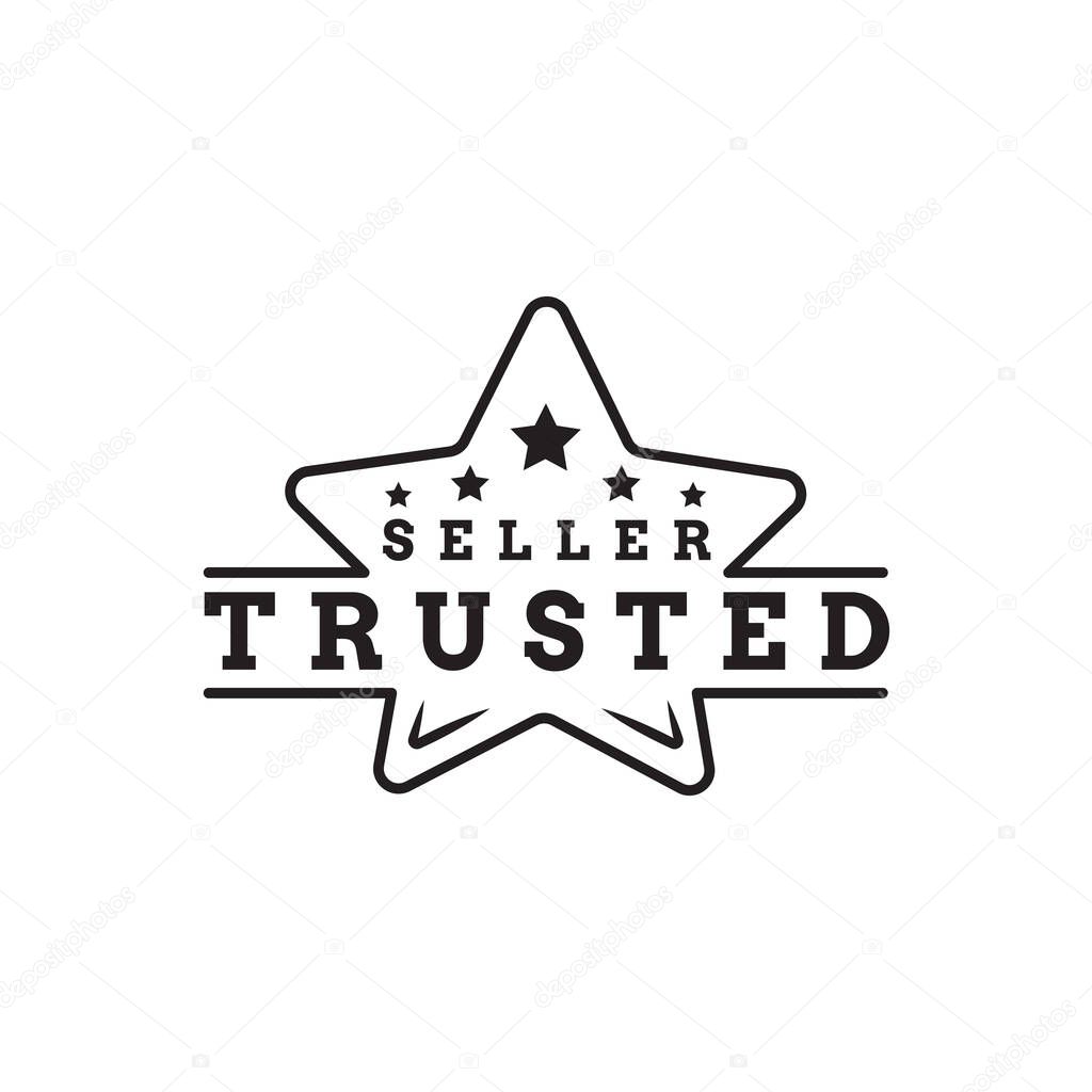 Star Rating Minimalist Trusted Seller Stamp Icon Logo Design