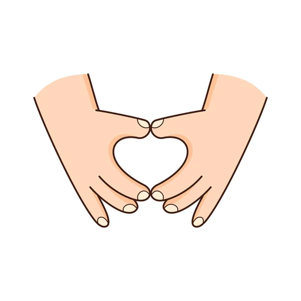 Signo del corazón a mano. Adhesivo del día. Forma de corazón. Día de San Valentín vector Ilustración Vectores de stock libres de derechos