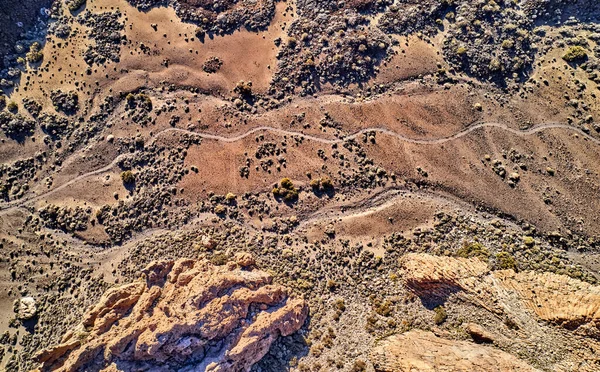Ünlü Del Teide Dağ Volkanı Zirvesinde Eşsiz Kaya Oluşumunun Görüntüsü — Stok fotoğraf