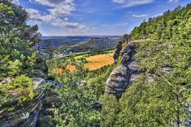 Almanya 'daki tarlalar yüksek bir dağdan.