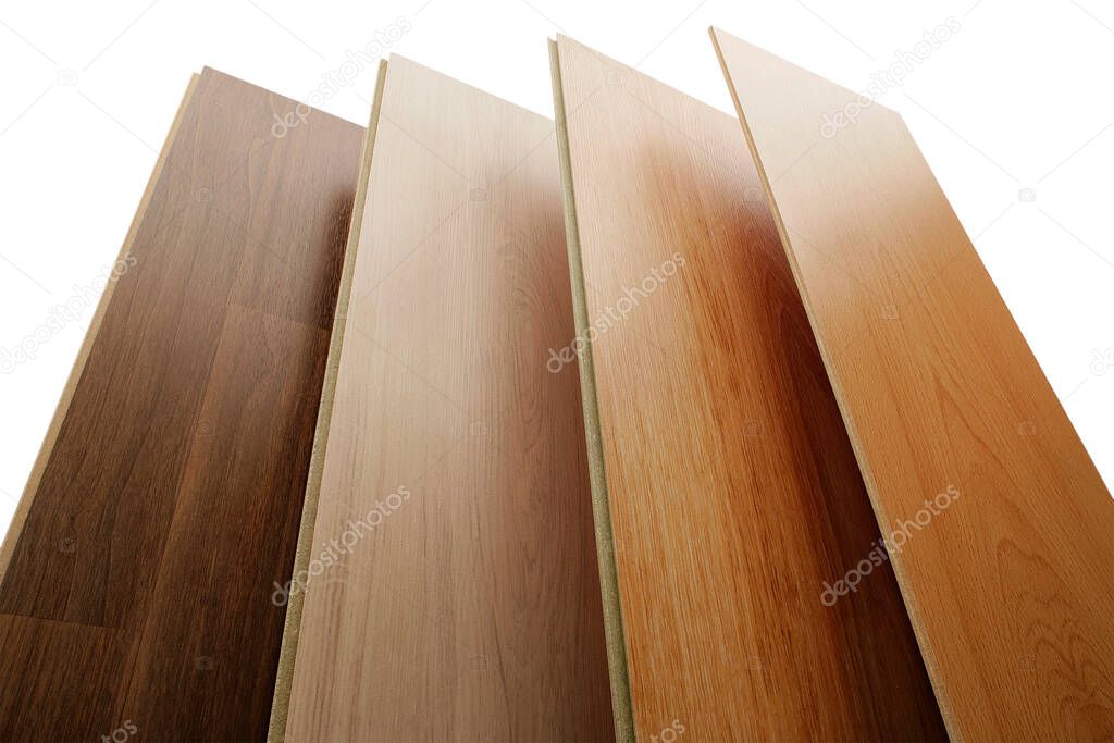 Four types of wood laminate.