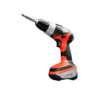 Netherlands, Haarlem - 10-09-2008: Black and decker drill in a studio setting, isolated on white. clipart