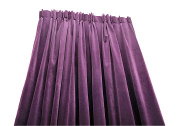 Banyo perdeleri bir stüdyo ortamında, beyazlar içinde izole..