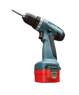 Hollanda, Haarlem - 21-06-2019: Beyaz üzerine izole edilmiş bir stüdyo ortamında Makita sondajı.