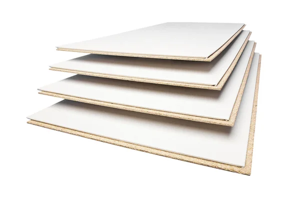 Cztery Warstwy Drewnianych Desek Studio Izolowane Biało — Zdjęcie stockowe