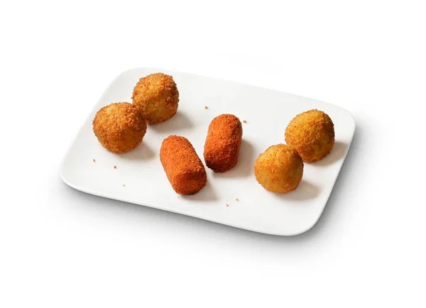 Mini Snacks Frits Hollandais Isolés Sur Blanc — Photo