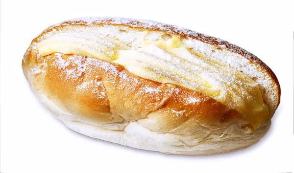 Holländisches Vanillecreme Sandwich Roombroodje Isoliert Auf Weiß — Stockfoto