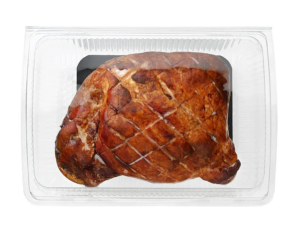 Zoete Varkensvlees Ham Geïsoleerd Wit Met Clipping Pad — Stockfoto