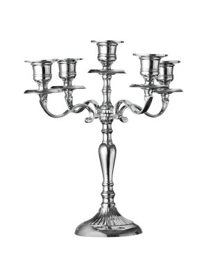 Gümüş mum tutacağı beyaz üzerinde izole.