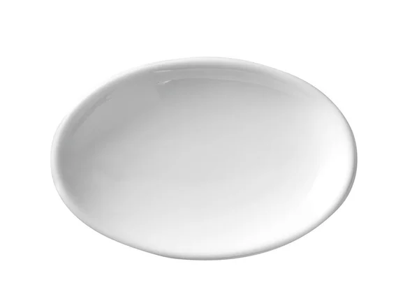 Белая Керамическая Пластина Изолированная Белом — стоковое фото