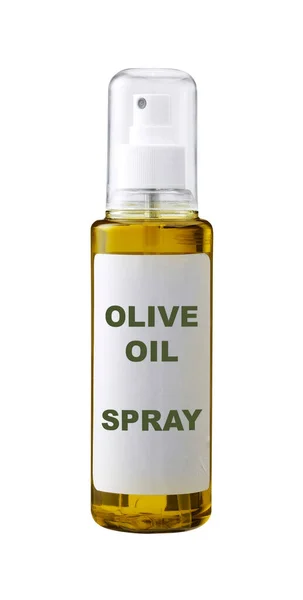Glasflaska Med Spray Olivolja Isolerad Vit Bakgrund — Stockfoto