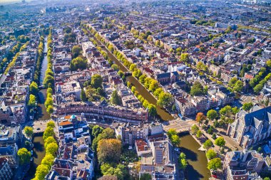 Netherlands, Amsterdam - 13-06-2022: view from high above on the city of Amsterdam.