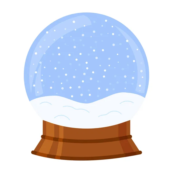 Palla Neve Isolata Sfera Neve Cristallo Vuota Illustrazione Vettoriale — Vettoriale Stock