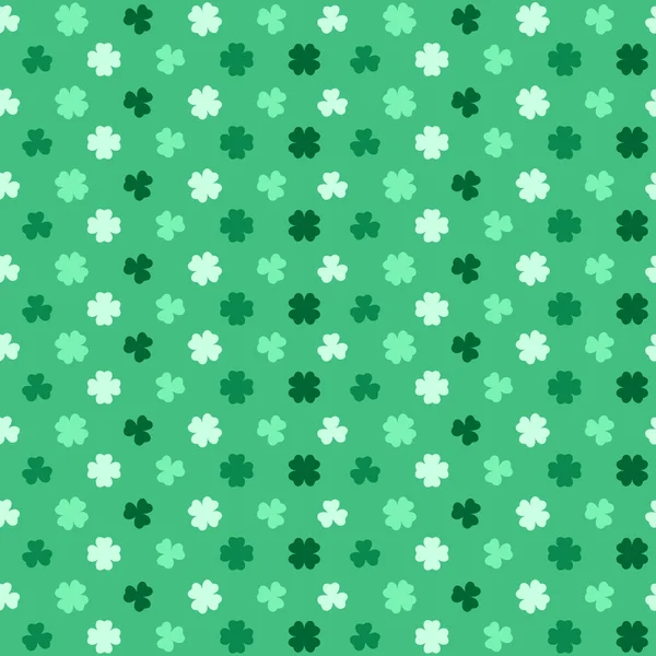 圣帕克斯日图案与洗发水 无缝隙的绿色背景和三叶草叶 圣帕特里克假日派对的背景 矢量平面插图 — 图库矢量图片