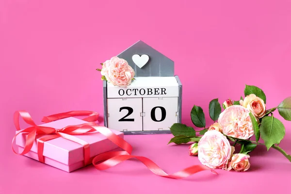 Kalender Voor Oktober Naam Van Maand Het Engels Het Nummer — Stockfoto