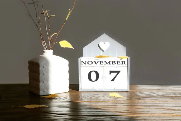 Kalender Für Den November Name Des Monats Englischen Zahlen Und — Stockfoto