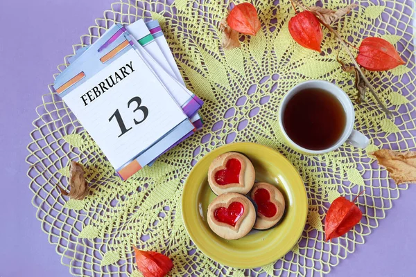 Kalender Voor Februari Naam Van Maand Februari Het Engels Nummers — Stockfoto