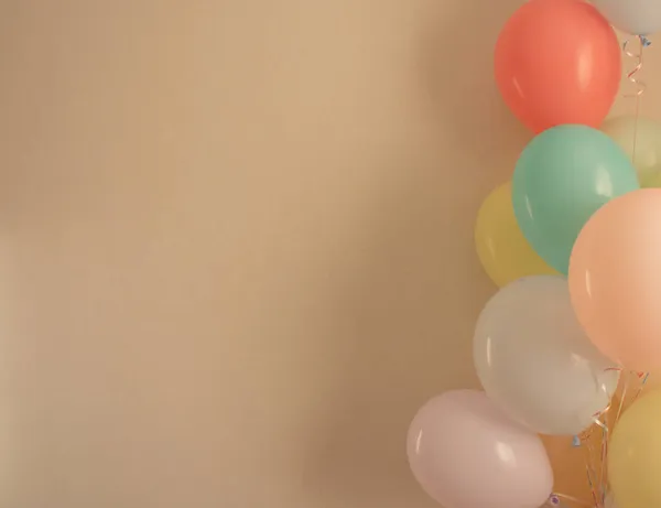 Воздушные Шары День Рождения Праздник Пастельных Тонах — стоковое фото