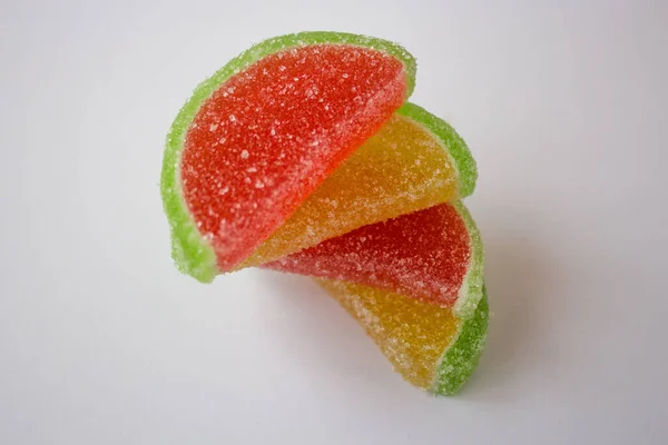 Izolált Világos Gyümölcs Lekvár Cukor Fehér Alapon — Stock Fotó